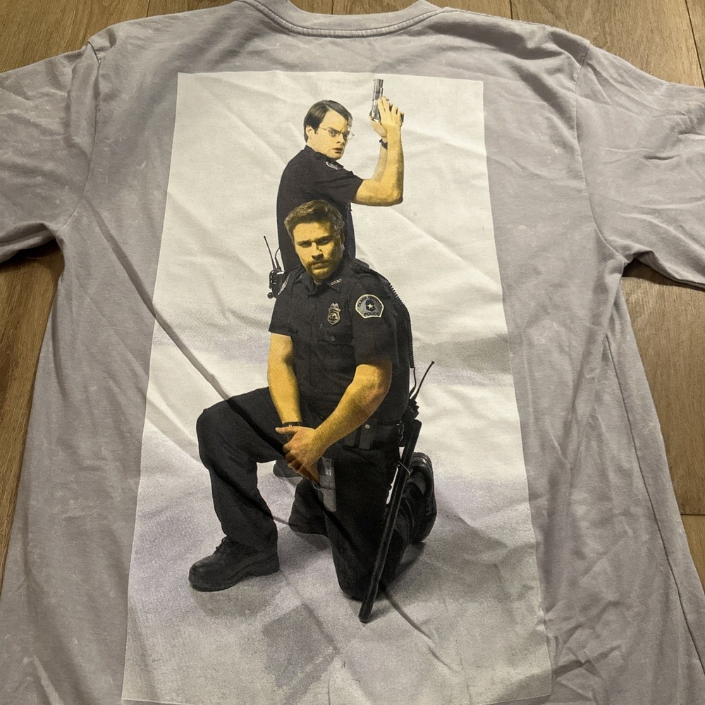 Philco's Super Bad Movie Men's Relaxed Tee Gray Police Y2K Size Medium NEW